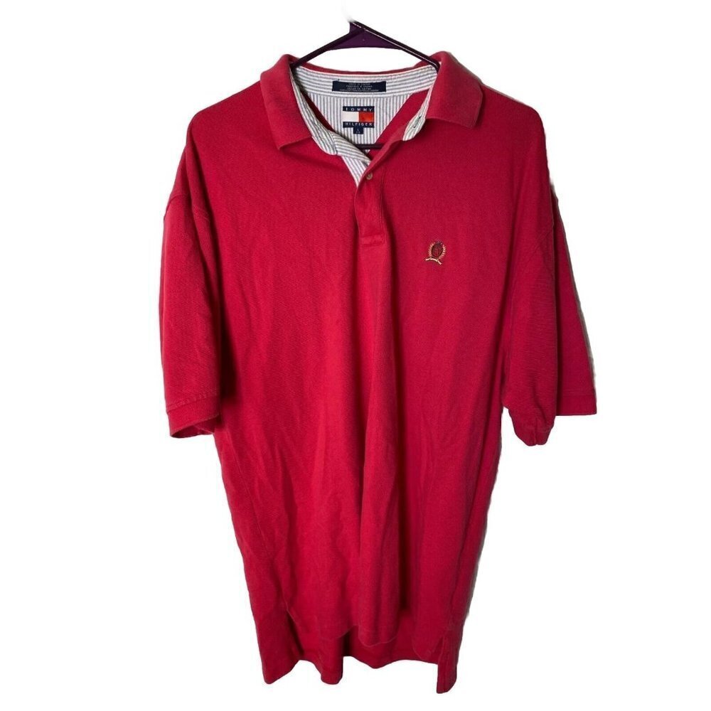 Vintage Y2K Tommy Hilfiger Pink Polo Shirt Preppy Men’s Large L Streetwear